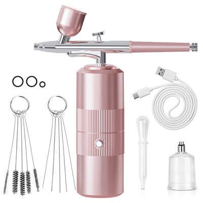 Pink Portable Oxygen Infusion Nano Spray Facial Beauty Instrument High Pressure Needle-Free Skin Care Mist Sprayer