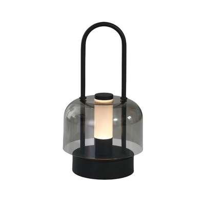 Black Portable Rechargeable Led Lantern Touch Control, Adjustable Brightness, Usb Charging