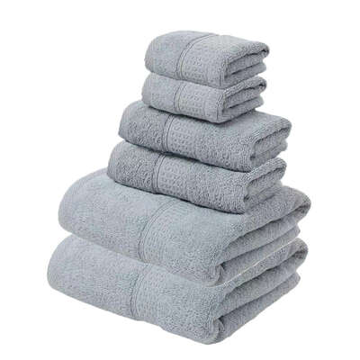 Grey Luxury Cotton Towel Set - Soft & Absorbent (6-Piece)