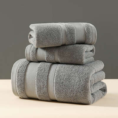 Luxury 3-Piece 100% Cotton Towel Set - Grey