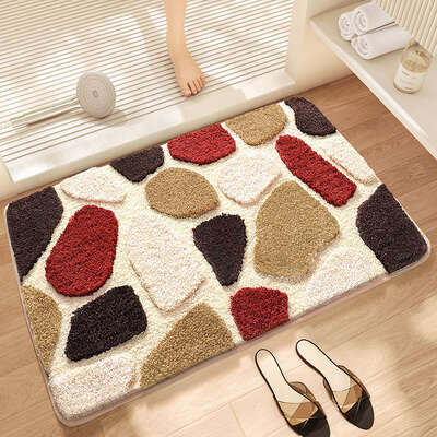 Super Absorbent Non-Slip Bath Mat - Brown Stone 40x60CM