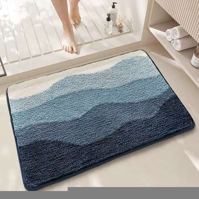 Super Absorbent Non-Slip Blue Bath Mat - 40x60CM