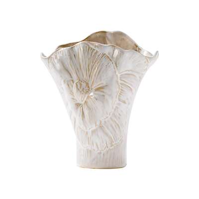 Elegant White Vintage Ceramic Vase - Decorative Home Accent