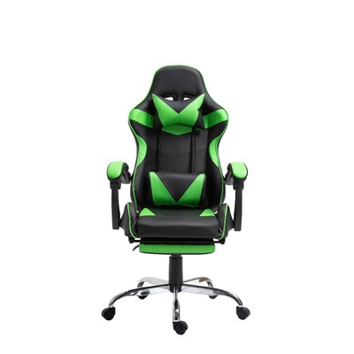 Gaming Office Chair Foot Rest Green