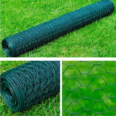 Mesh Fence Galvanised Steel Hexagon Dark Green