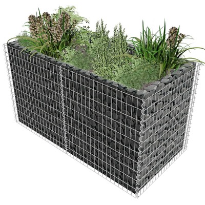 Gabion Planter Steel  Silver