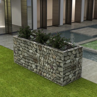 Gabion Planter Steel - Silver