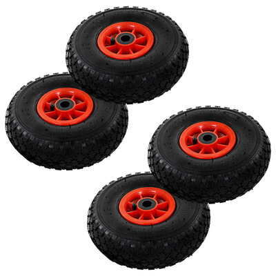 Sack Truck Wheels 4 pcs Rubber 3.00-4