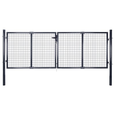 Mesh Garden Gate Galvanised Steel Grey 'L