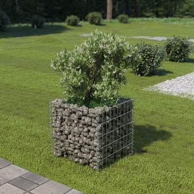 Gabion Planter Galvanised Steel  Colour Silver