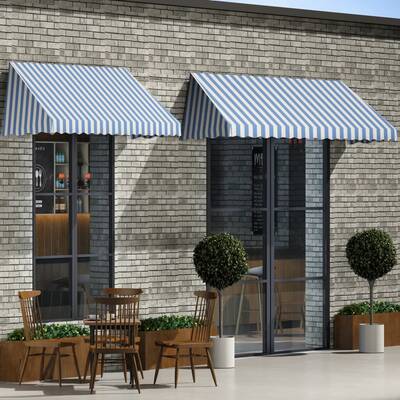 Bistro Awning  Blue and White