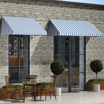 Bistro Awning Blue and White M