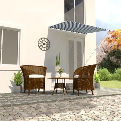 Retractable Awning Blue and White M