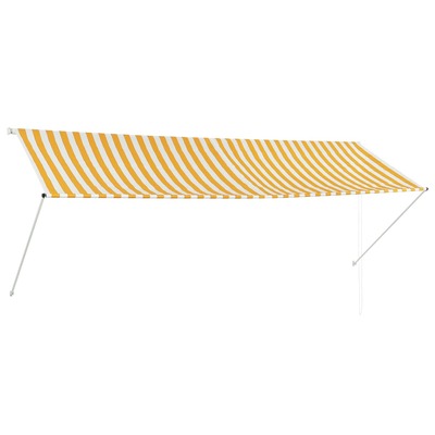 Retractable Awning Yellow and White XXL