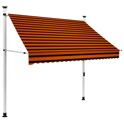 Manual Retractable Awning 200 cm Orange and Brown