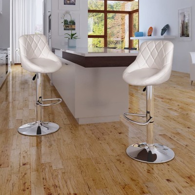 Bar Stools 2 pcs "White" Faux Leather