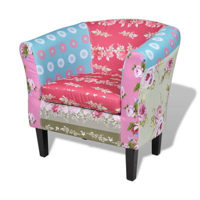 Armchair with Patchwork Design Fabric