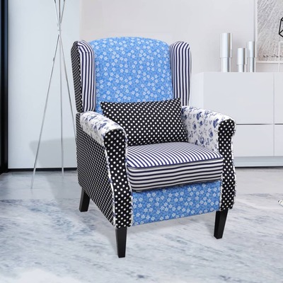 Armchair with Patchwork Design Fabric