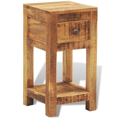 Nightstand with 1 Drawer Solid Mango Wood