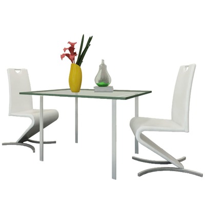 Dining Chairs 2 pcs White Faux Leather