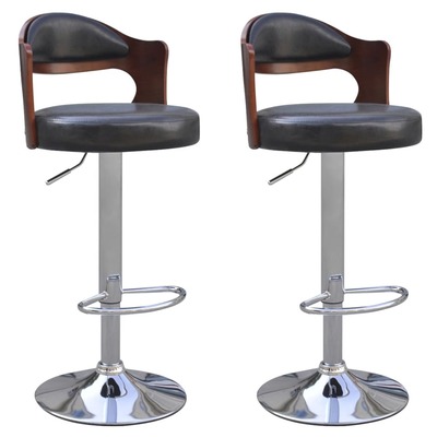 Bar Stools 2 pcs with Bentwood Frame Artificial Leather