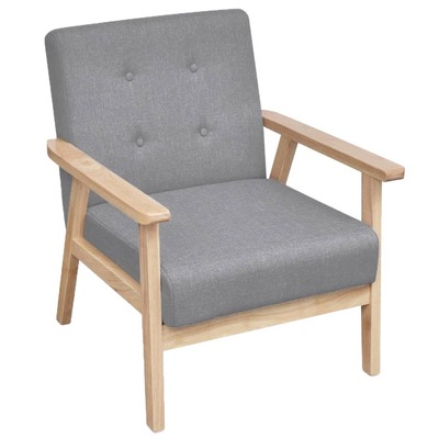 Armchair Light Grey Fabric