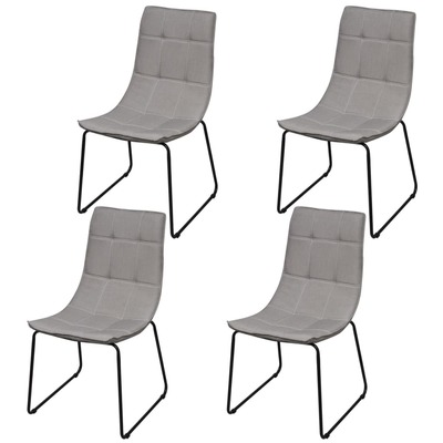 Dining Chairs 4 pcs Light Grey Fabric