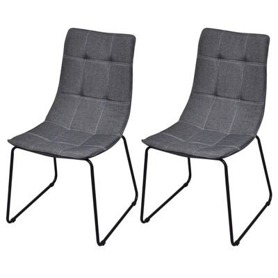 Dining Chairs 2 pcs Dark Grey Fabric