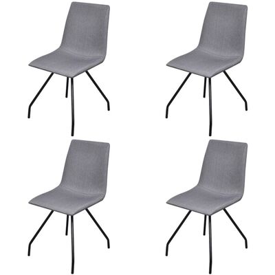 Dining Chairs 4 pcs Light Grey Fabric