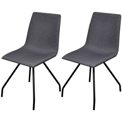 Dining Chairs 2 pcs Dark Grey Fabric