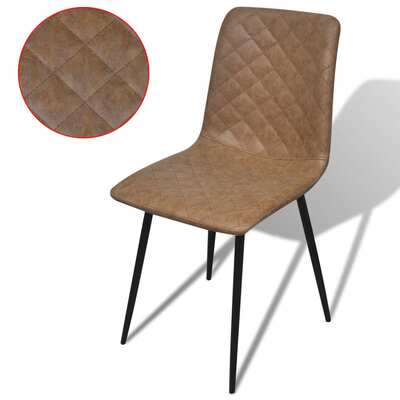 Dining Chairs 4 pcs Brown Fau Leather