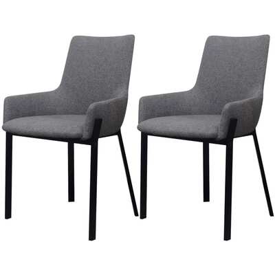 Dining Chairs 2 pcs Light Grey Fabric