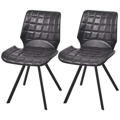 Dining Chairs 2 pcs Black Faux Leather