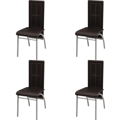 Dining Chairs 4 pcs Brown Faux Leather