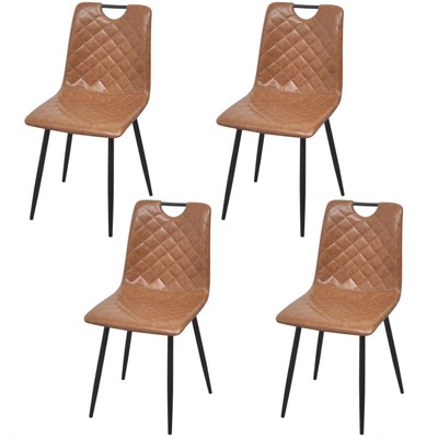 Dining Chairs 4 pcs Light Brown Faux Leather