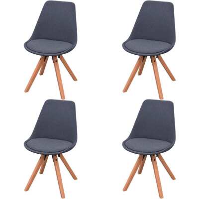 Dining Chairs 4 pcs Dark Grey Fabric