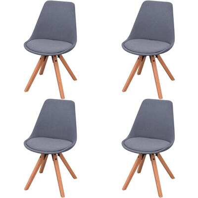 Dining Chairs 4 pcs Light Grey Fabric