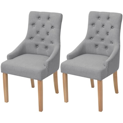 Dining Chairs 2 pcs Light Grey Fabric