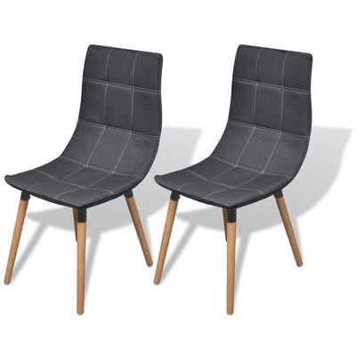 Dining Chairs 2 pcs Dark Grey Fabric