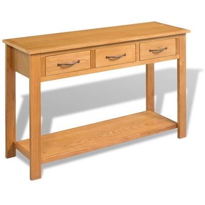 Console Table Solid Oak Wood