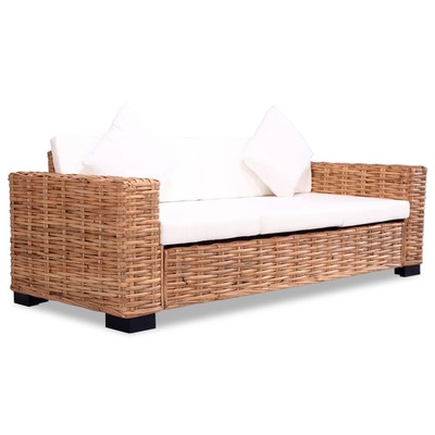 3-Seater Sofa Natural Rattan