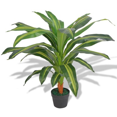 Artificial Dracaena Plant with Pot 90 cm Green