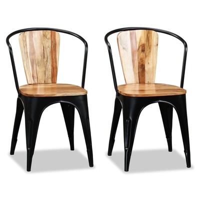 Dining Chairs 2 pcs Solid Acacia Wood