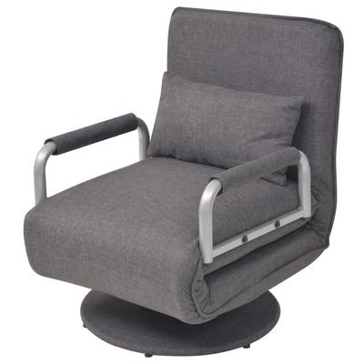 Swivel Chair and Sofa Bed Dark Grey Fabric