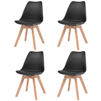 Dining Chairs 4 pcs Black  Faux Leather