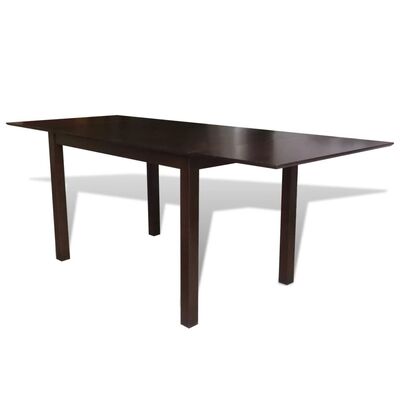 Extending Dining Table Rubberwood, Brown 