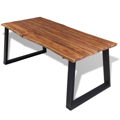 Dining Table Durable Solid Acacia Wood