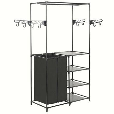 Clothes Rack Steel and Non-woven Black