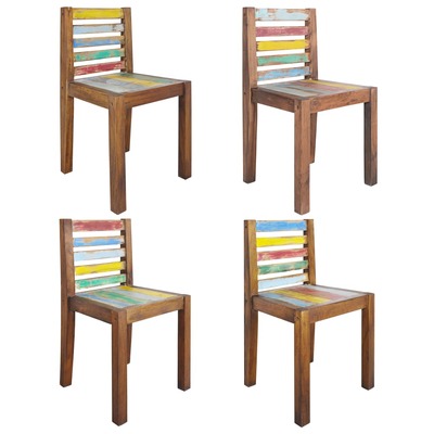 Dining Chairs 4 pcs Solid Reclaimed Boat Wood