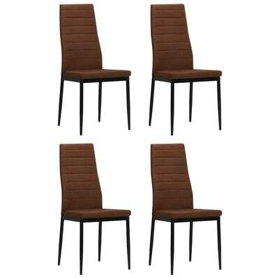 Dining Chairs 4 pcs Brown Fabric